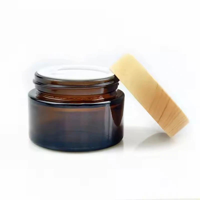 60 G Amber Cosmetic Glass Skincare Cream Bottle